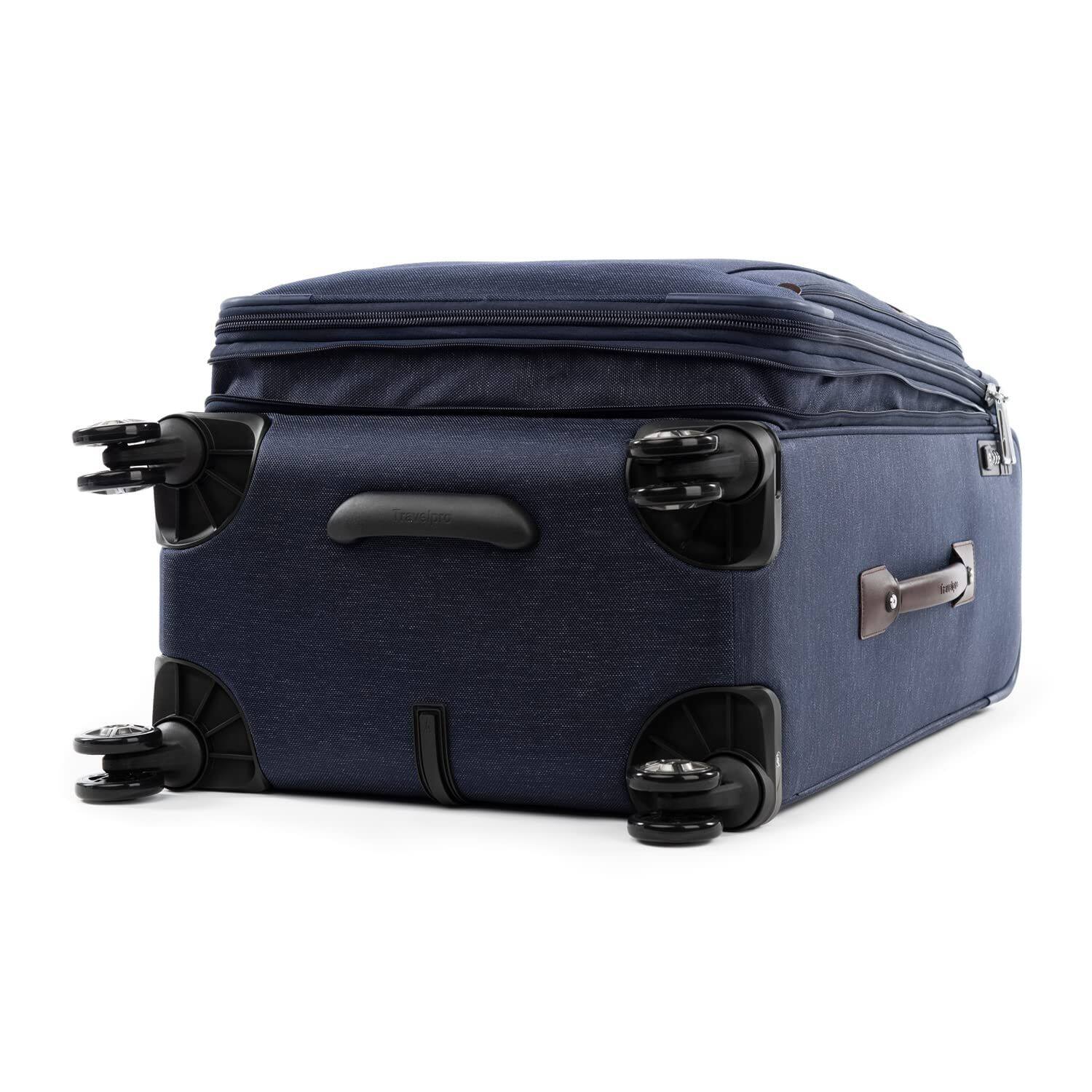 Alt View 3. Travelpro - Travelpro Platinum Elite Softside Expandable 25" Checked Spinner - True Navy Blue.