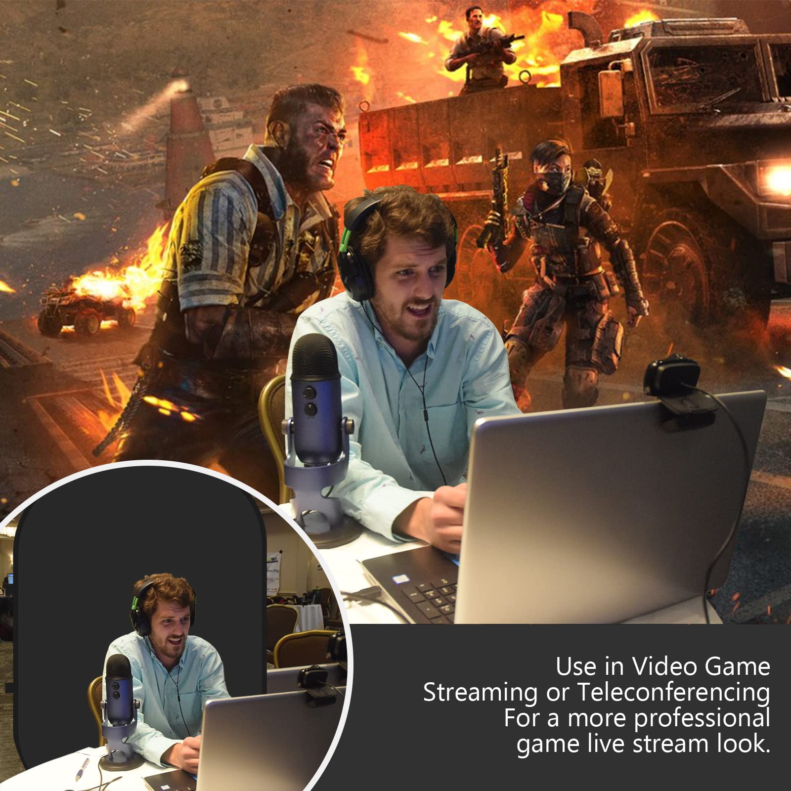 Use in Video Game Streaming or Teleconferencing  
For a more professional game live stream look.