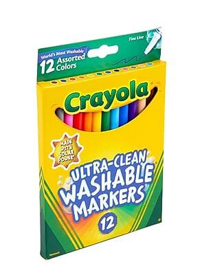 Fine Line  
World's Most Washable  
Assorted 12 Colors  
Crayola  
Ultra-Clean Washable Markers  
12  
Made with Solar Power