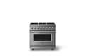 Viking - 36 in. Wide 6 Burner Pro 5 Series 5.6 Cu. Ft. Freestanding Sealed Dual Fuel Convection Range - Stainless Steel