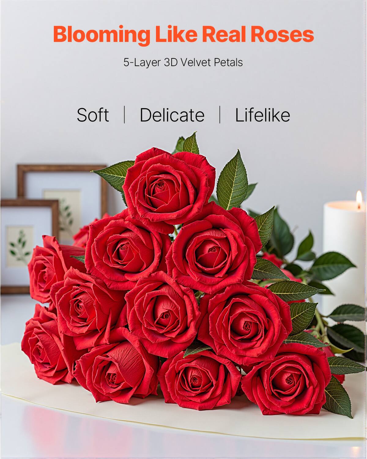 Blooming Like Real Roses
5-Layer 3D Velvet Petals
Soft | Delicate | Lifelike