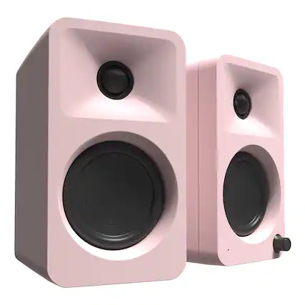 Front. Kanto - Kanto ORA Powered Reference Desktop Speakers with Bluetooth - Pair - Light Pink.