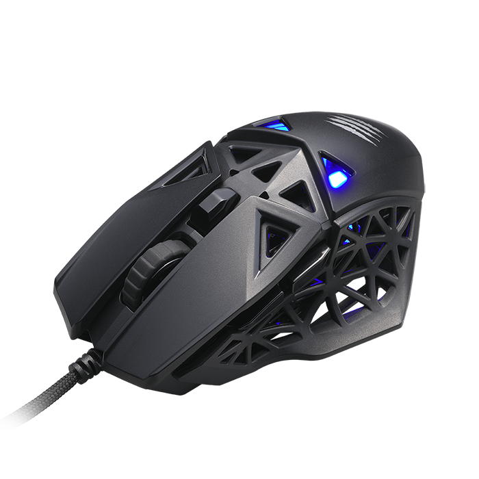 Angle. Mad Catz - Mad Catz - M.O.J.O. M1 Ultra Lightweight Gaming Mouse with DAKOTA™ Technology 12000 DPI Optical Sensor - Wired - Black - Black.