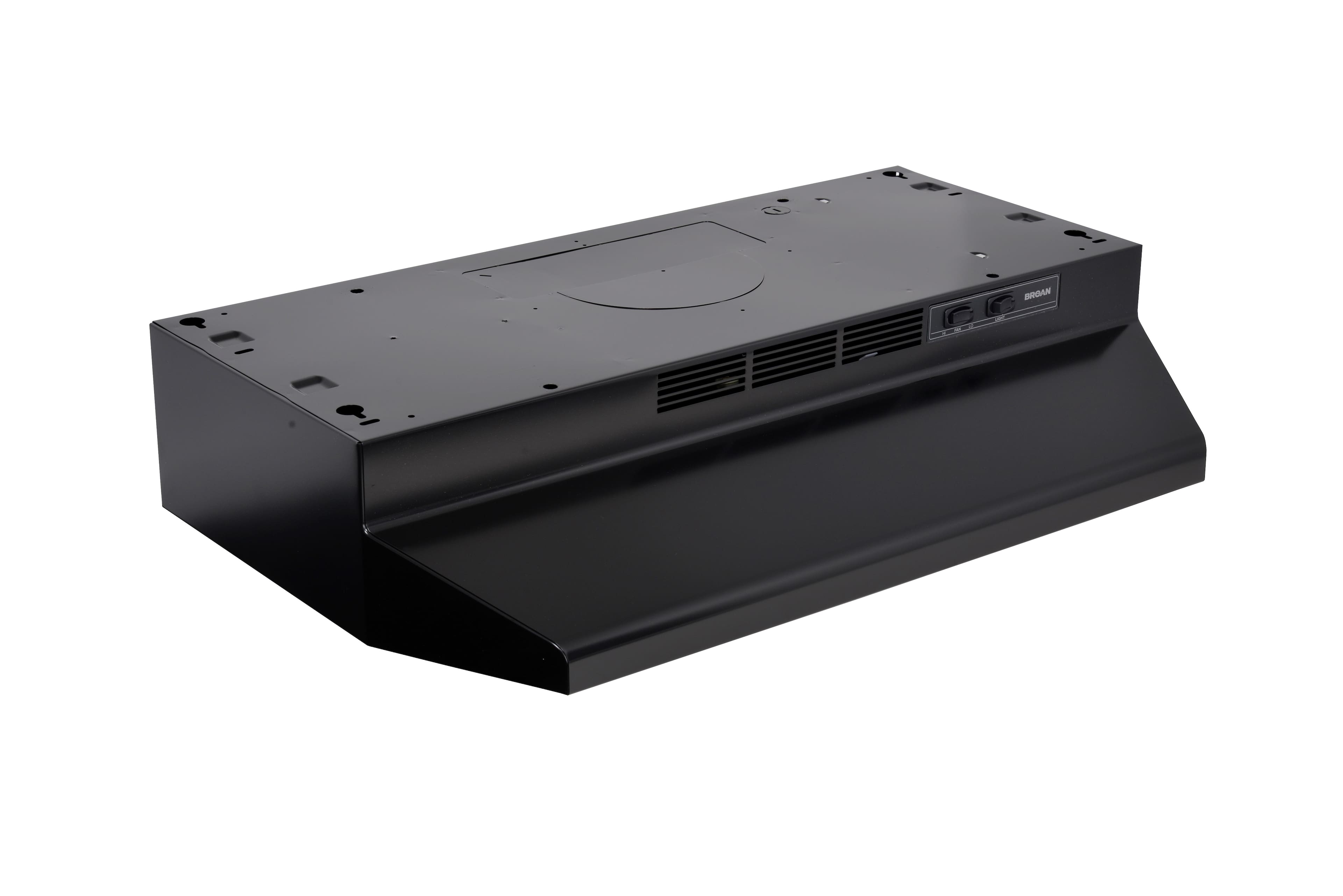 Angle. Broan - Broan® 30-Inch Convertible Under-Cabinet Range Hood, 230 Max Blower CFM - Black.