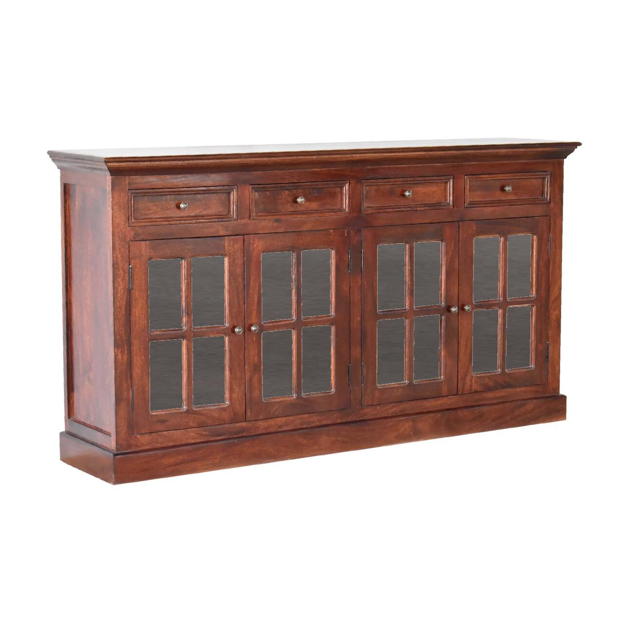 Back. Artisan Furniture - Artisan Furniture Solid Wood Large Cherry Glazed Sideboard, 4 Drawers, 4 Doors, Brown - Brown.