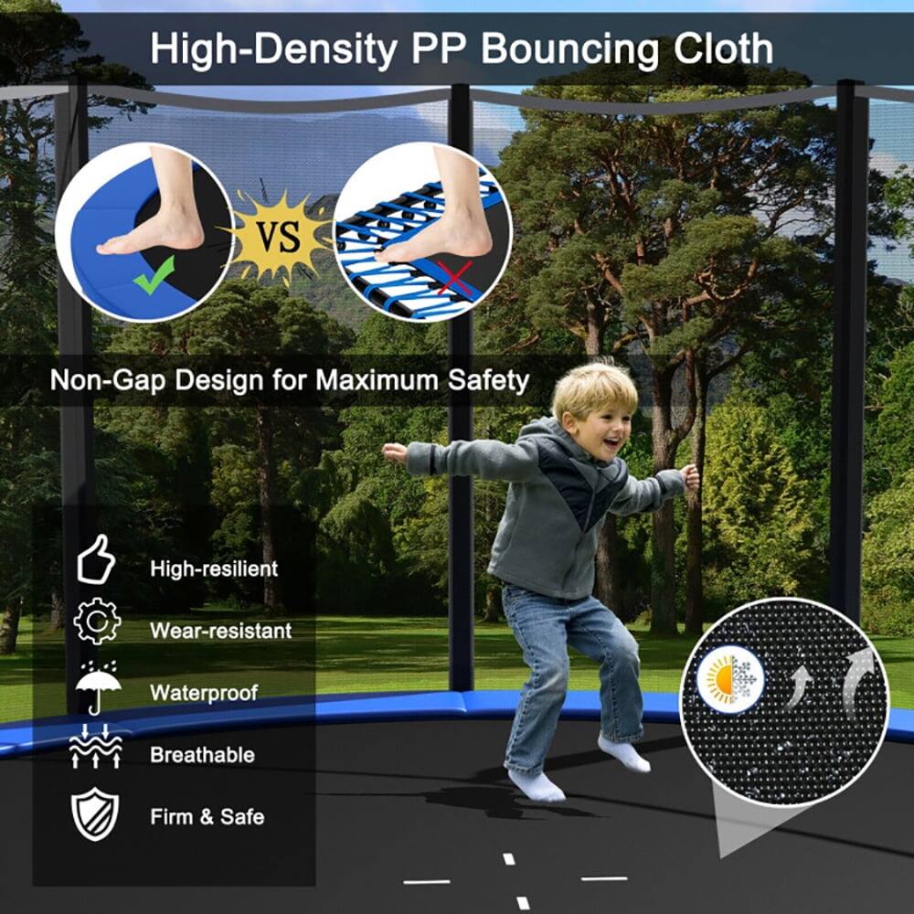 High-Density PP Bouncing Cloth  
VS  
Non-Gap Design for Maximum Safety  

High-resilient  
Wear-resistant  
Waterproof  
Breathable  
Firm & Safe