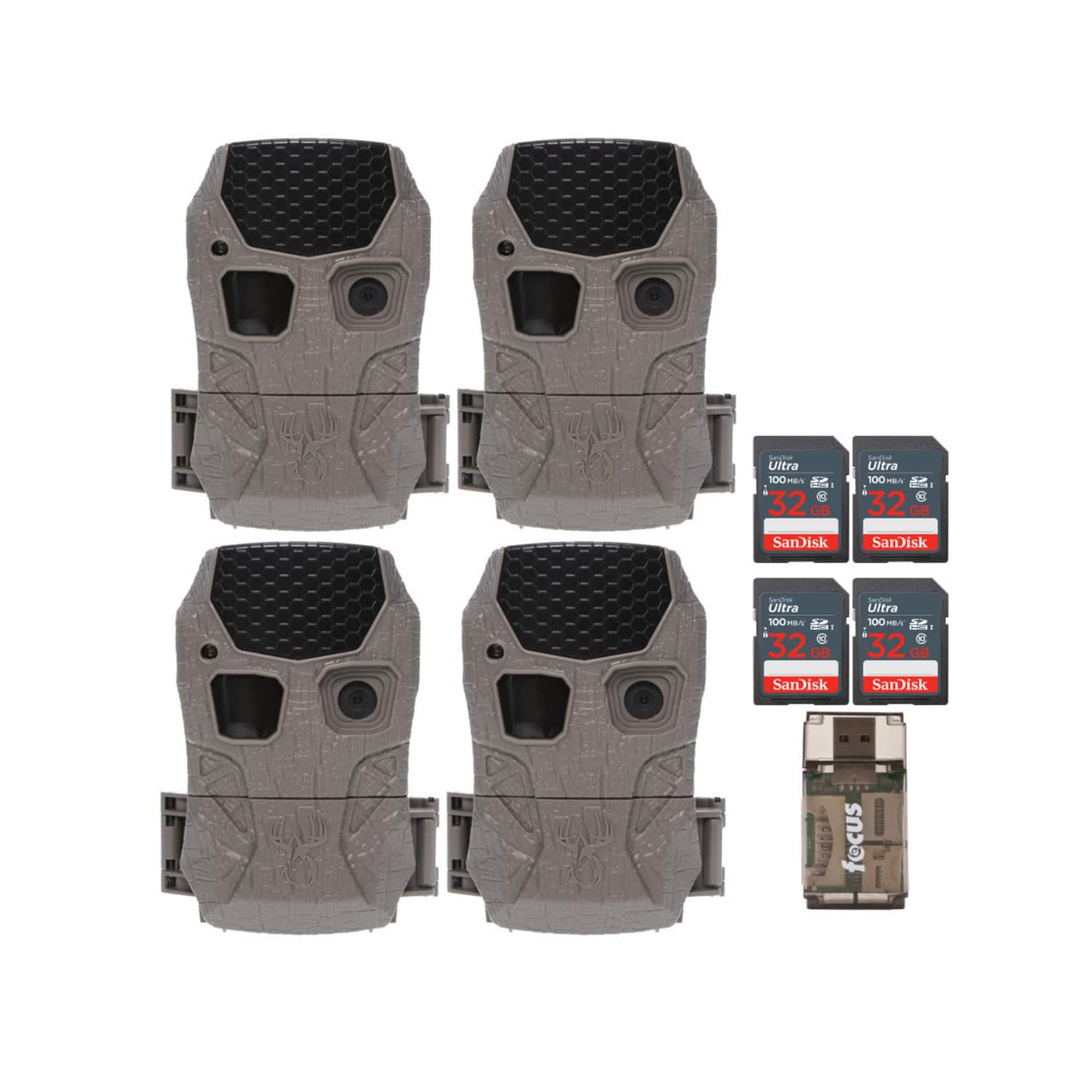 Wildgame Innovations - Kicker 2.0 Lightsout Trail Camera 4 Pack Bundle