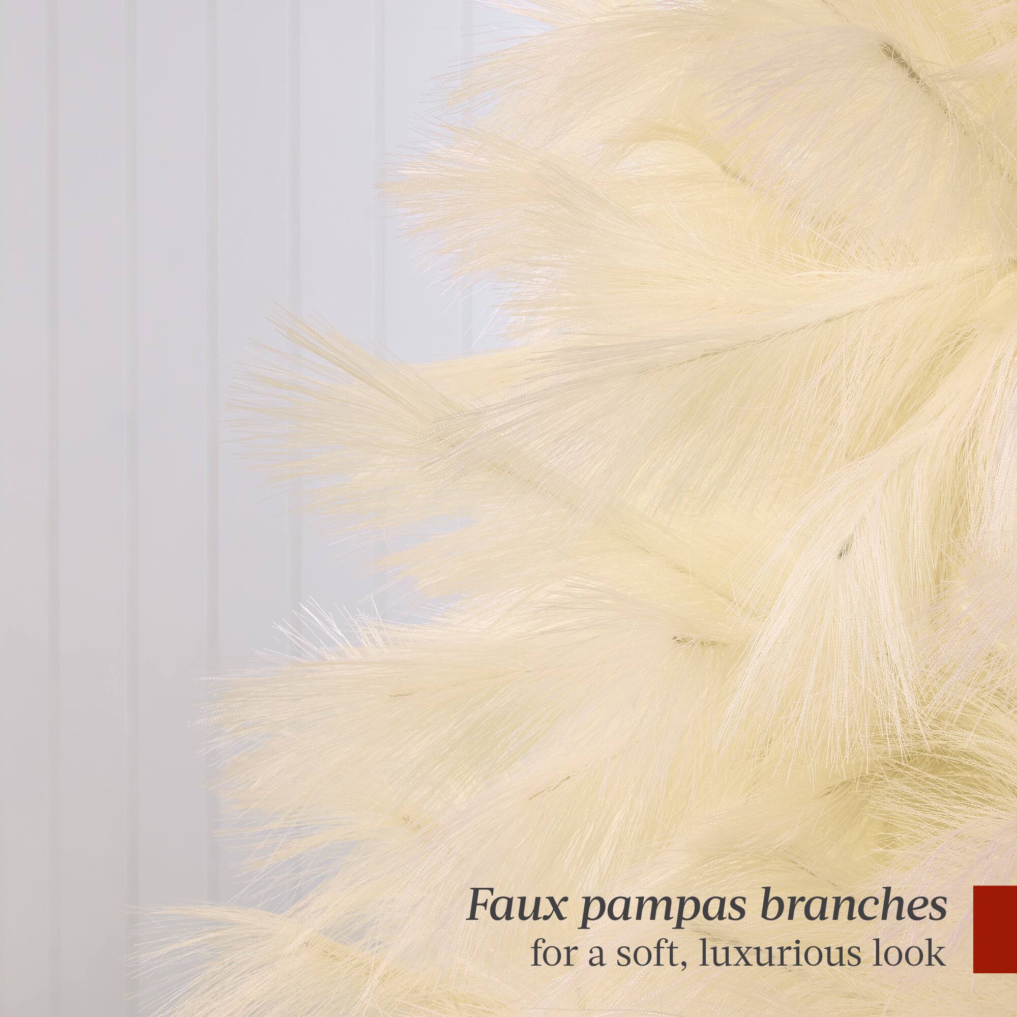 Faux pampas branches for a soft, luxurious look