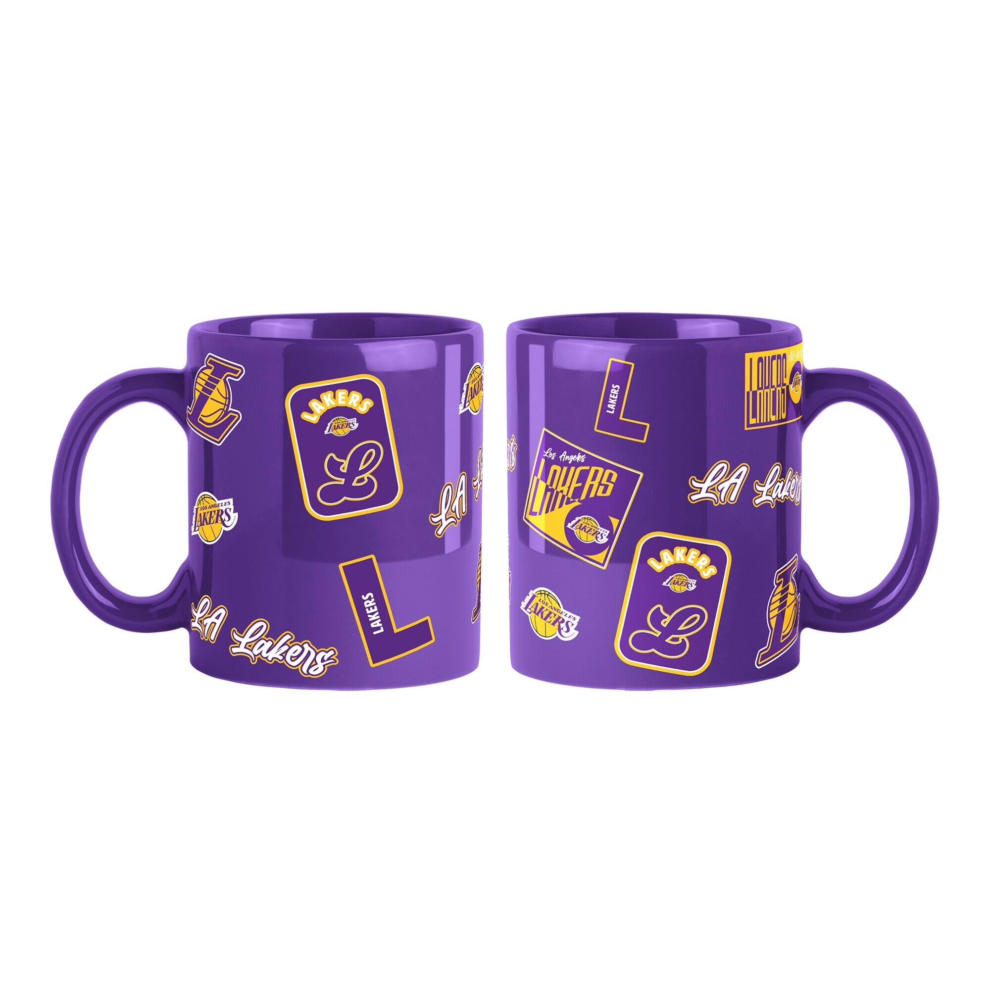 Logo Brands - Los Angeles Lakers 2-Pack 15oz. Color Mug Set - Purple