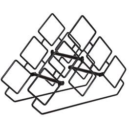 Sunnydaze - 6-Bottle Steel Wire Triangular Tabletop Wine Rack - Black
