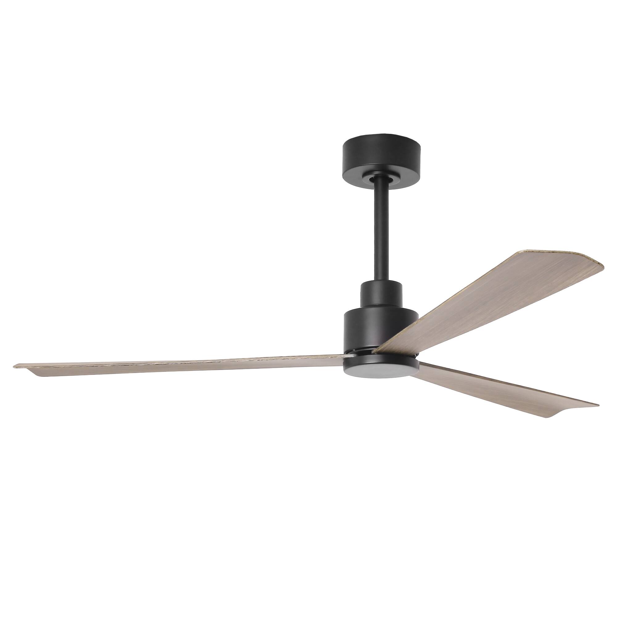 Alt View 8. Parrot Uncle - 52" Modern 3-Blade Ceiling Fan with Reversible DC Motor, 6-Speed, Remote Control, No Light - Brown.