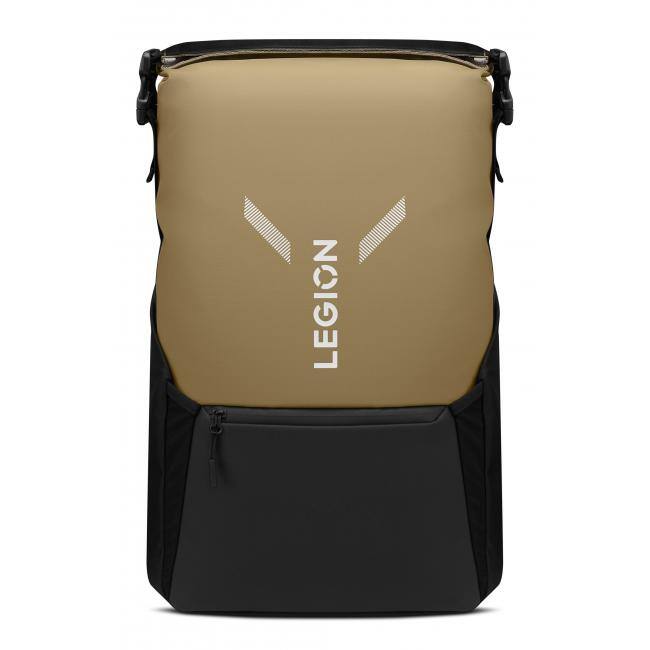 Front. Lenovo - Lenovo Legion GB500 16" Gaming Backpack Black with Yellow - Fits up to all Legion 16" laptops - 25L Storage Capacity - Black with Yellow.