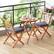 Alt View 4. Costway - 3 PCS Acacia Wood Patio Bistro Set Folding Table and Chairs Set with Cushions - Gray,Natural.