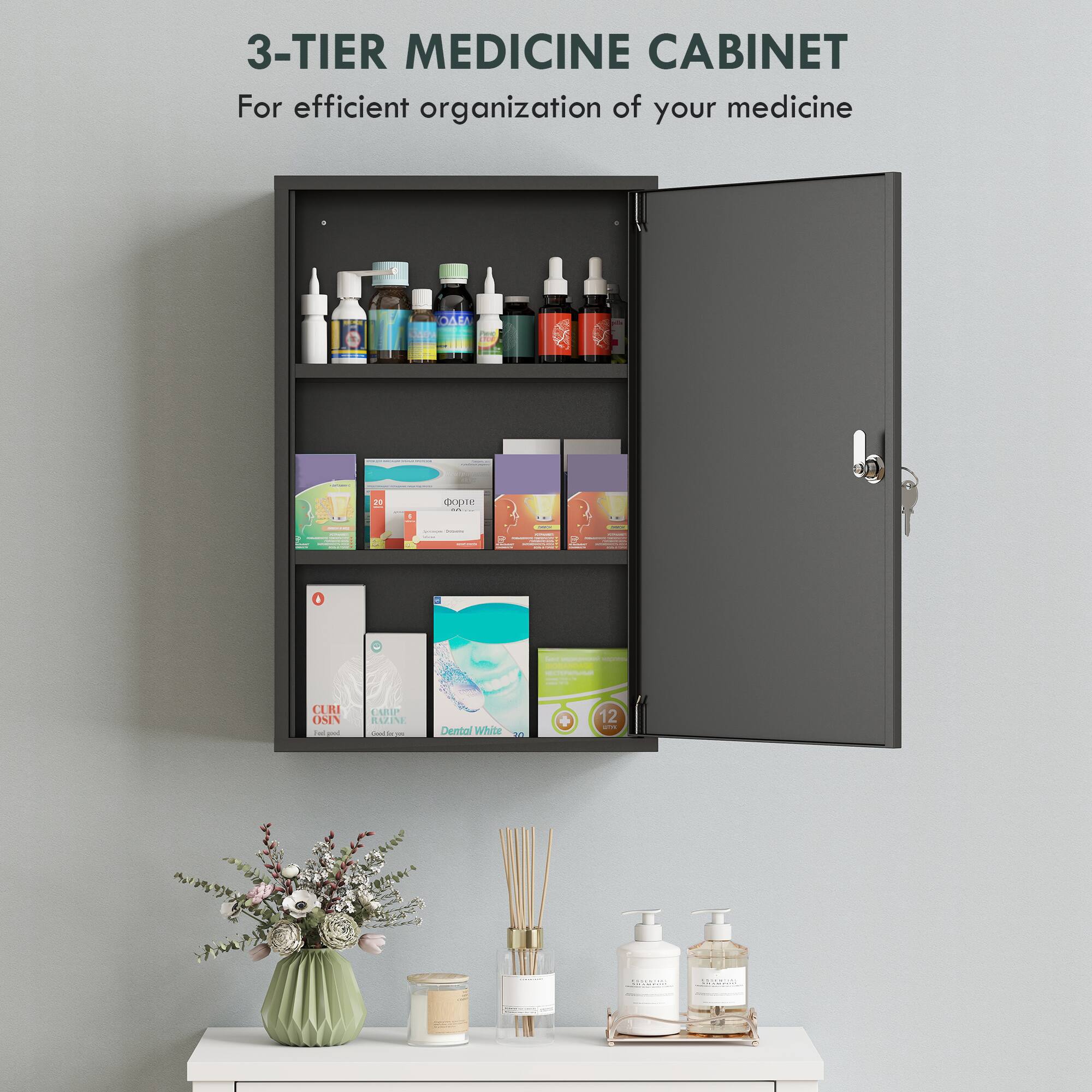 3-TIER MEDICINE CABINET  
For efficient organization of your medicine