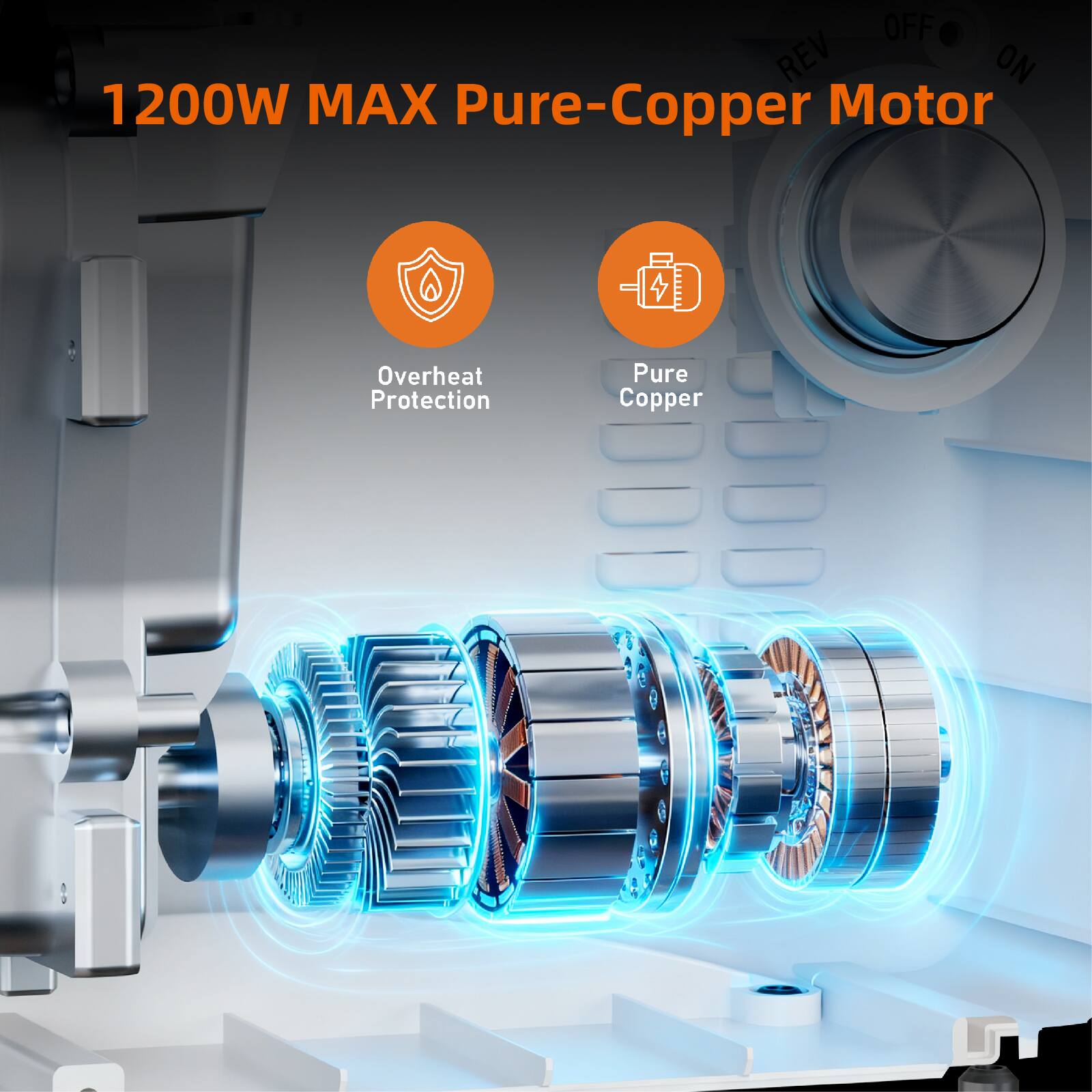 Alt View 2. Sugift - 1200W Electric Meat Grinder with Sausage Tubes, Kibbe Kit, and Cleaning Brush - White.