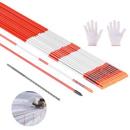 VEVOR - Driveway Markers, 50Pcs 60 in Long 5/16 in Dia, Hi-Visibility Driveway Reflectors with 12 in Steel Drill Bits - Orange