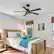 Alt View 3. Breezary - 42-In Indoor Ceiling Fan with Light Kit, 5 Plywood Blades, 6-Speed DC Motor and Remote, Timer, Memory Function(1/2 Pack) - Matte Black (2 Pack).