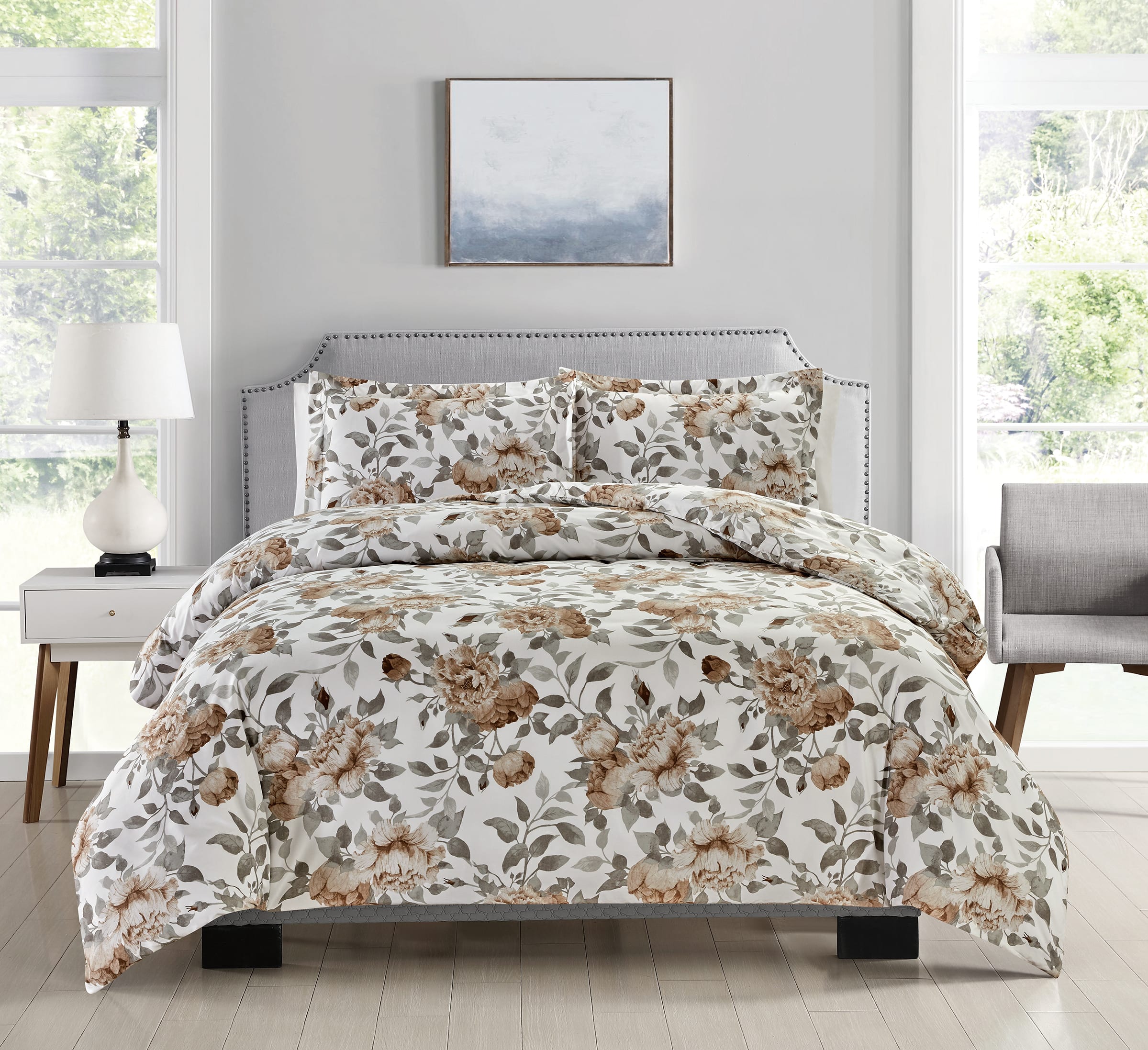 Bibb Home - 4 pc Duvet & Down Alternative Comforter Set - Wildflower price history on PriceWatchPro