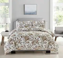 Bibb Home - 4 pc Duvet & Down Alternative Comforter Set - Wildflower