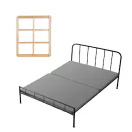 VEVOR - Full Size Bunkie Board, 1.5 in Bed Board Slats with 200D Oxford Cloth, Wooden Mattress Support for Full Size Bed - Gray
