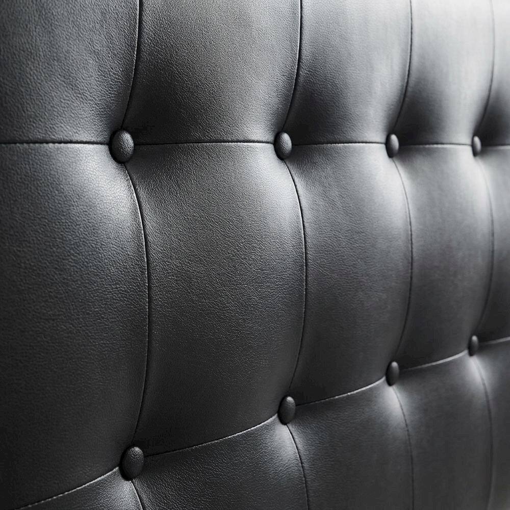 Back. FurniFact - Chenille Upholstered Twin Headboard Wall-Mounted with Soft Fabric Texture - Brown.