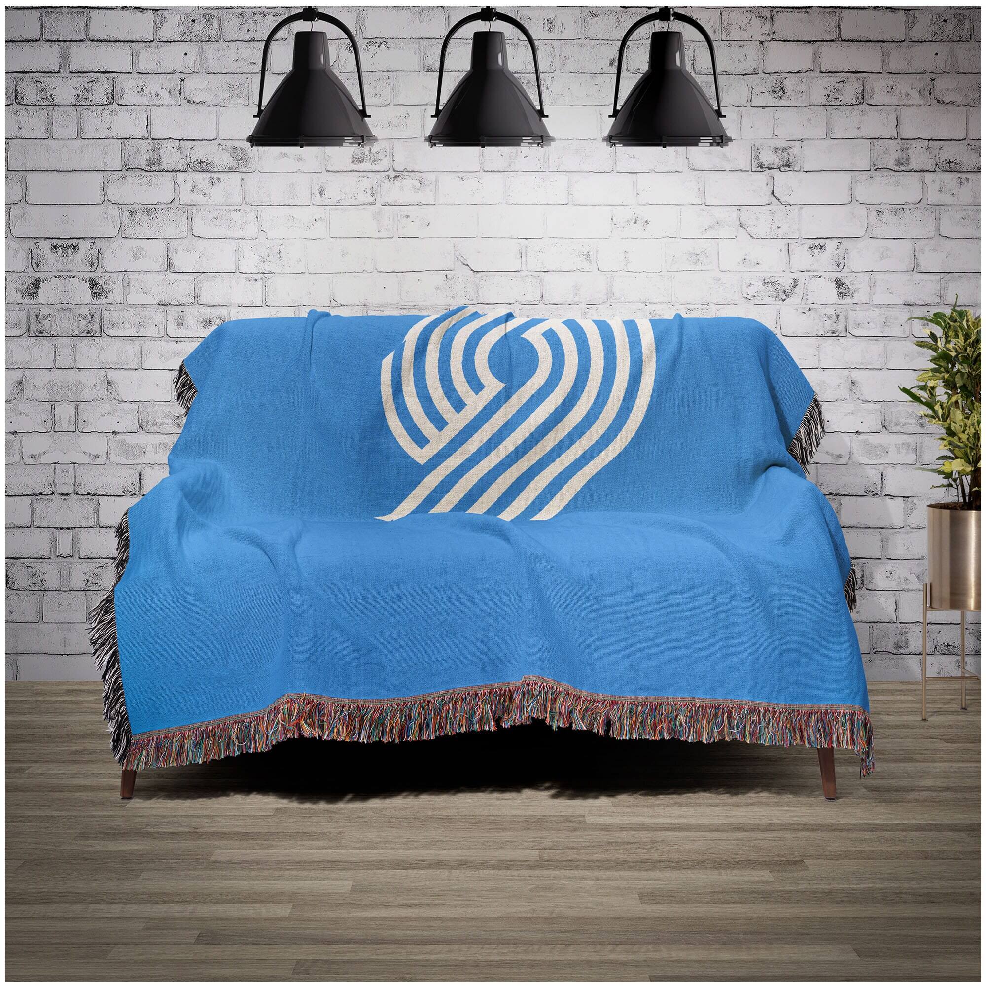 Alt View 1. Chad & Jake - Portland Trail Blazers Woven Blanket - Blue.