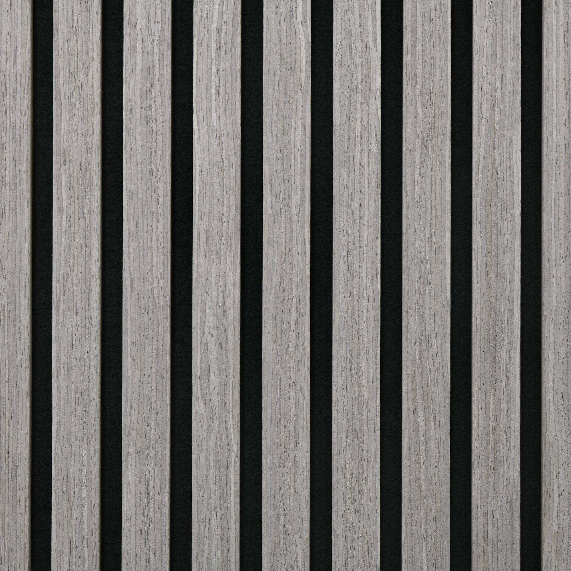 Alt View 7. Homcom - 4-Pack 24"x24" Faux Wood Acoustic Panels - 3D Peel-Stick Wall & Ceiling Tiles, Sound Absorbing Slat Decor​ - Gray.