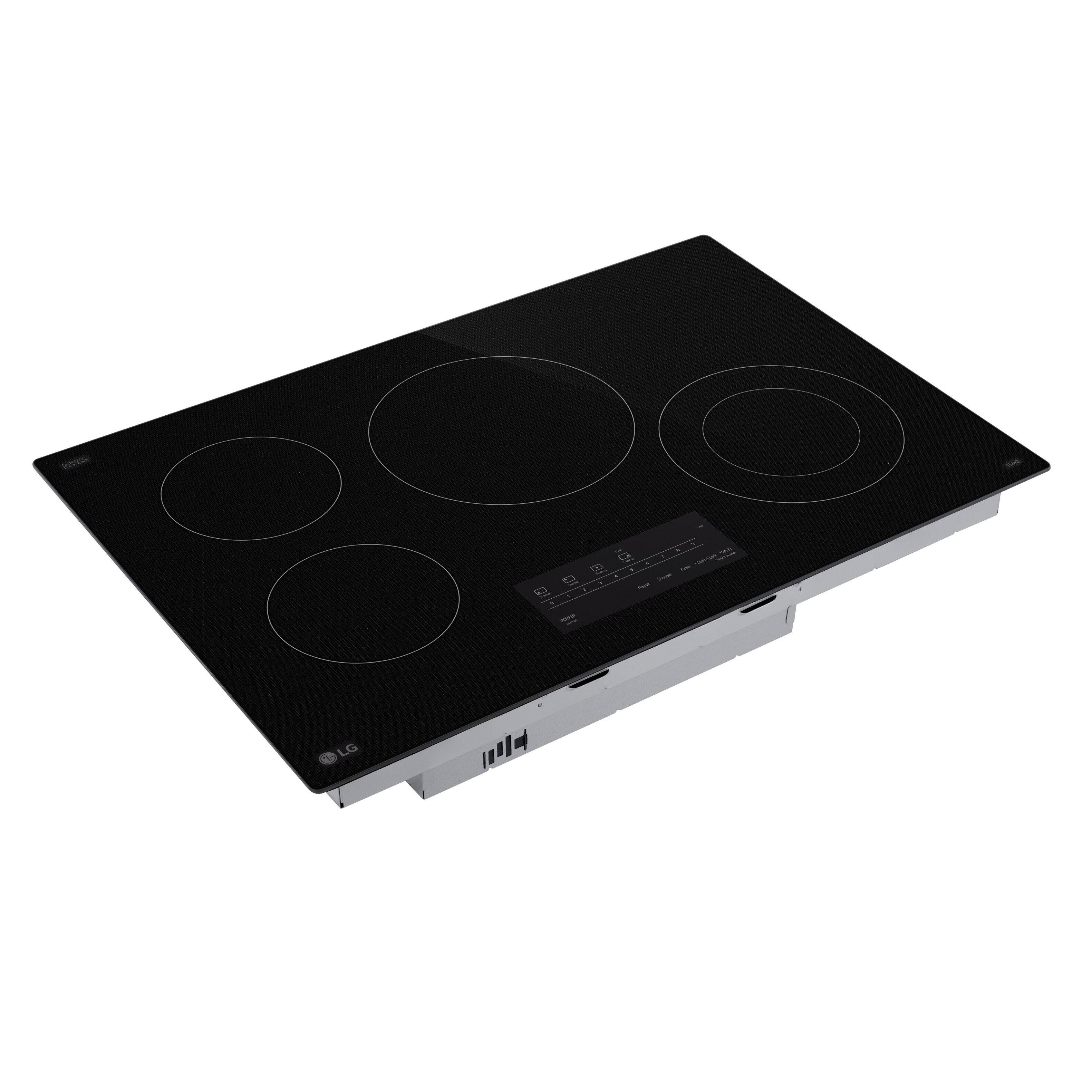 Alt View 5. LG - 30" Built-In Electric Smart Cooktop with 4 Elements, SmoothTouch Glass Controls and 2.2kW Dual Element - Black.