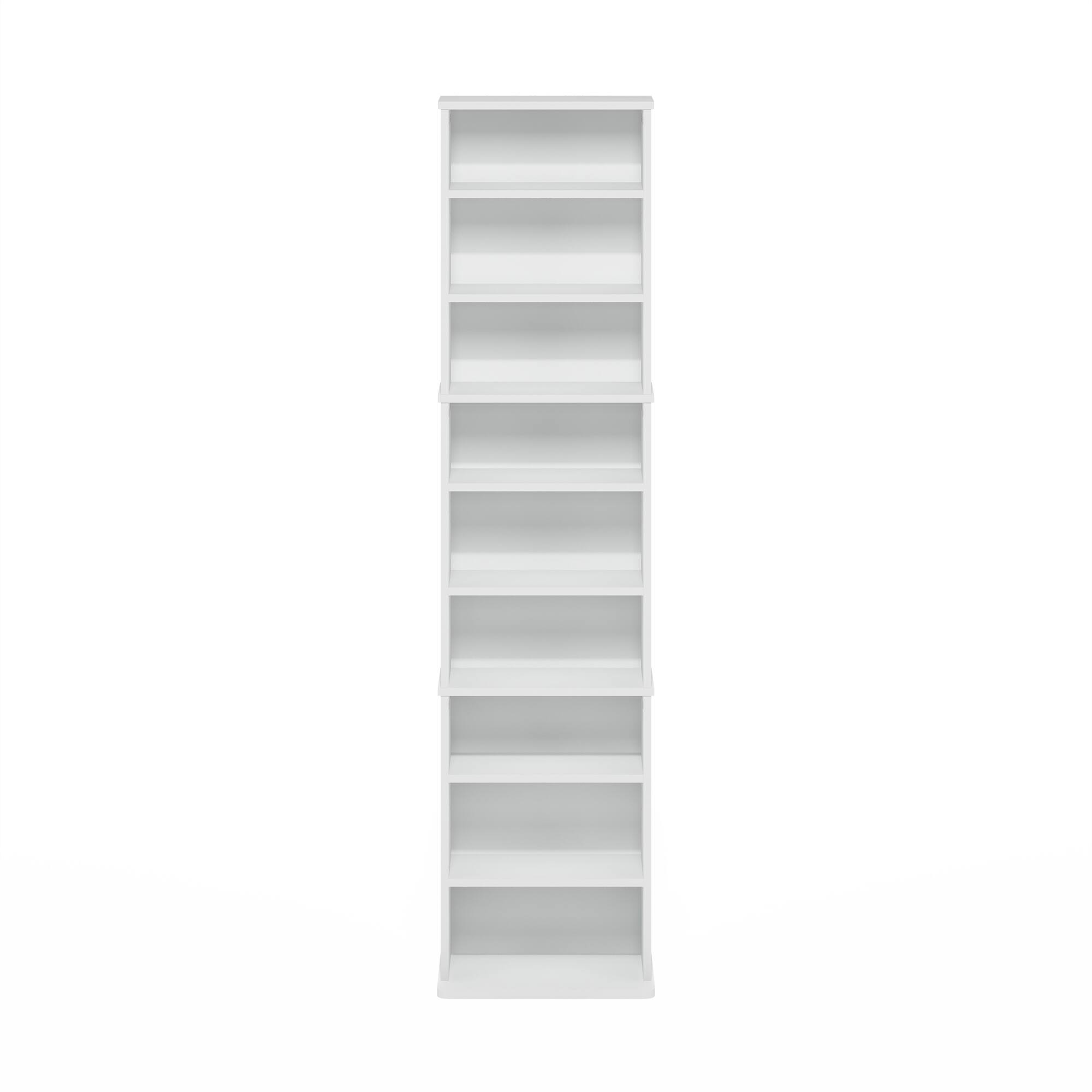 Alt View 2. Furinno - JAYA 9-Shelf Multimedia Media Storage Tower Rack with Adjustable Shelves - White.