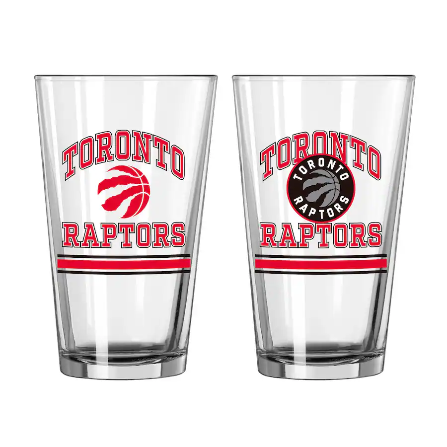 Toronto Raptors Sample Logo Brands Toronto Raptors 16oz. Pint Glass Two Pack Multicolor ...