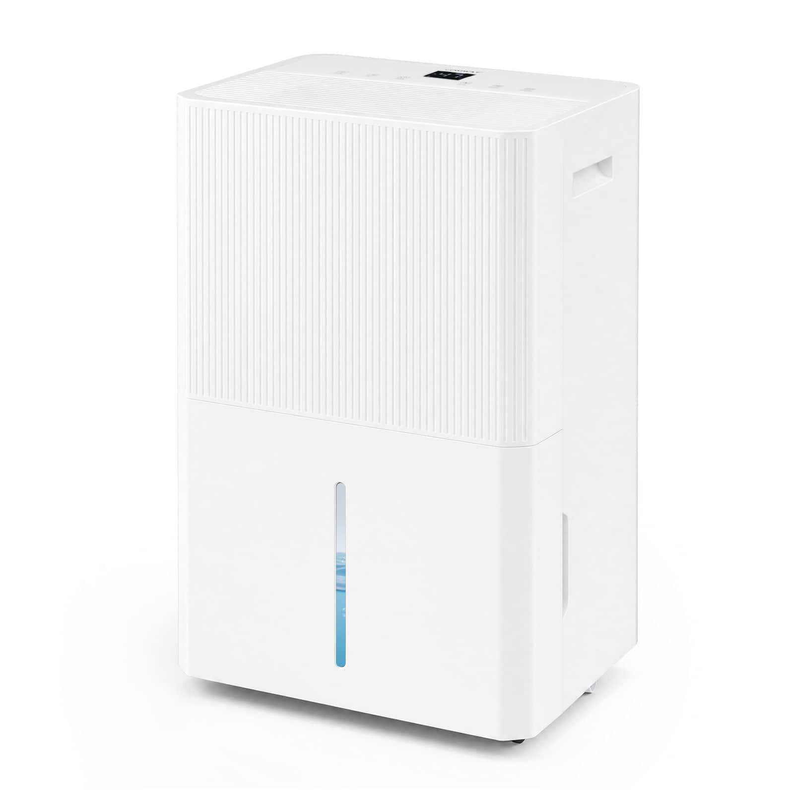Costway - 135 Pint Dehumidifier with Drain Hose 3 Modes LED Display 24H Timer 1.6 Gal Tank - White