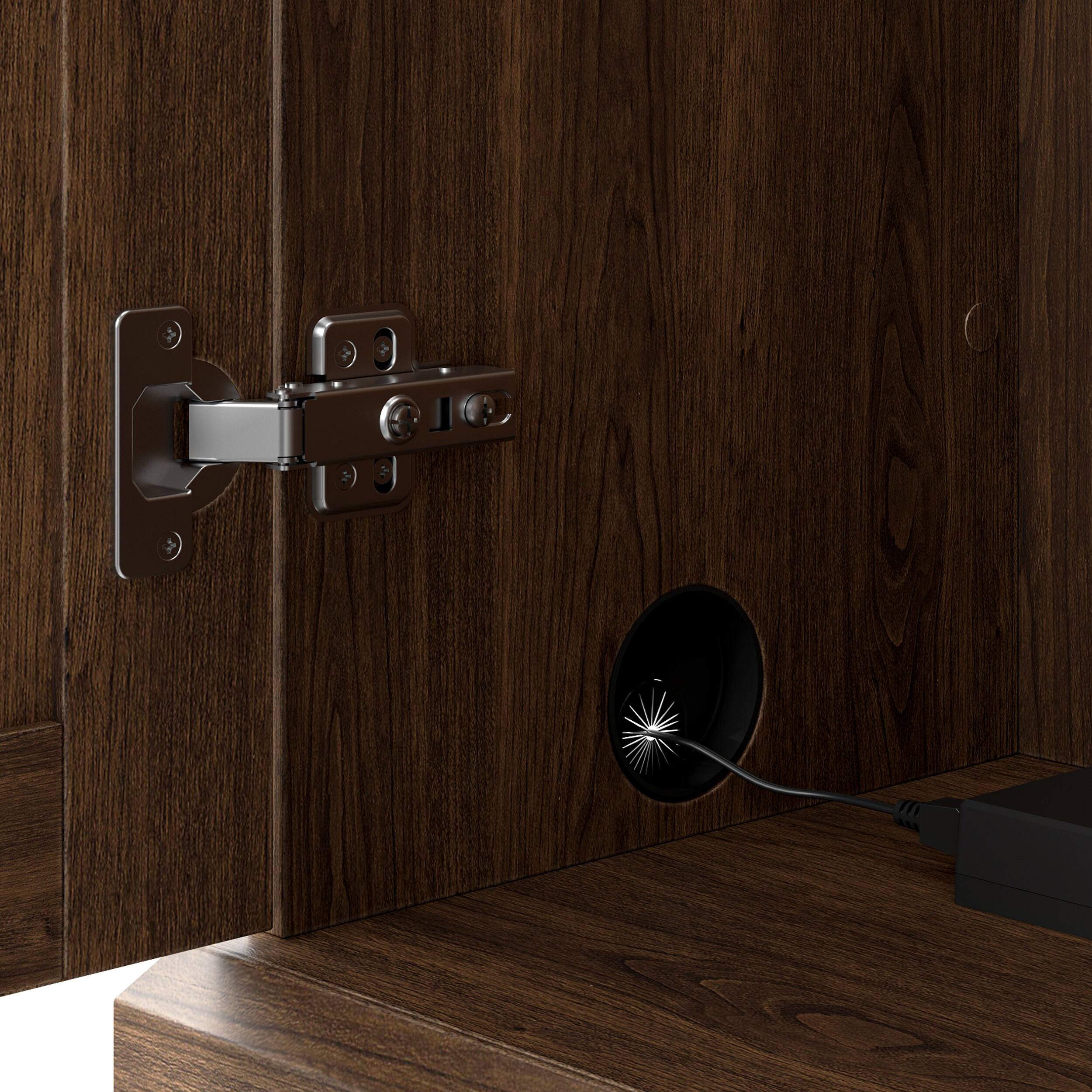 Alt View 4. Famapy - Smart Lift TV Cabinet for Up to 50 Inch TV, Remote Control Media Console with Hidden Storage Entertainment Center - Brown.