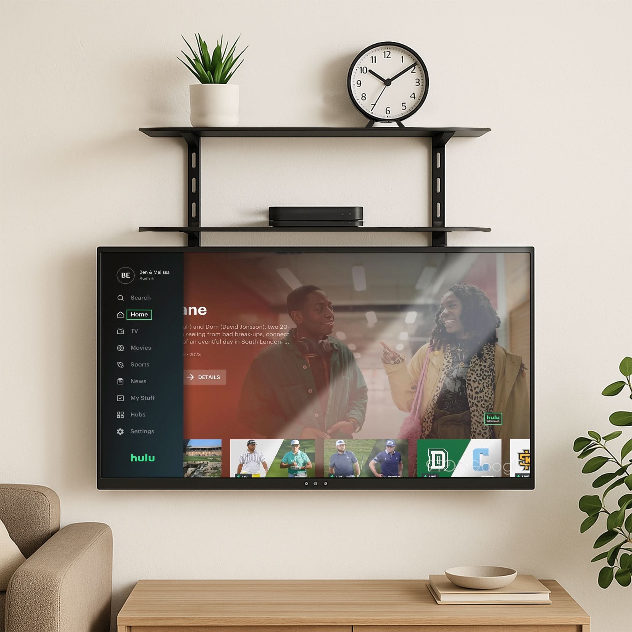 11 10 9 8 ? 12 6 5 2 E 4 BE Ben & Melissa Switch Search Home ne TV Movies h and Dum (David Jonsson) two 20 reeling from bad break-up connec an eventful day in South London 200 Sports News DETAILS My Stuff Hubs Settings hulu