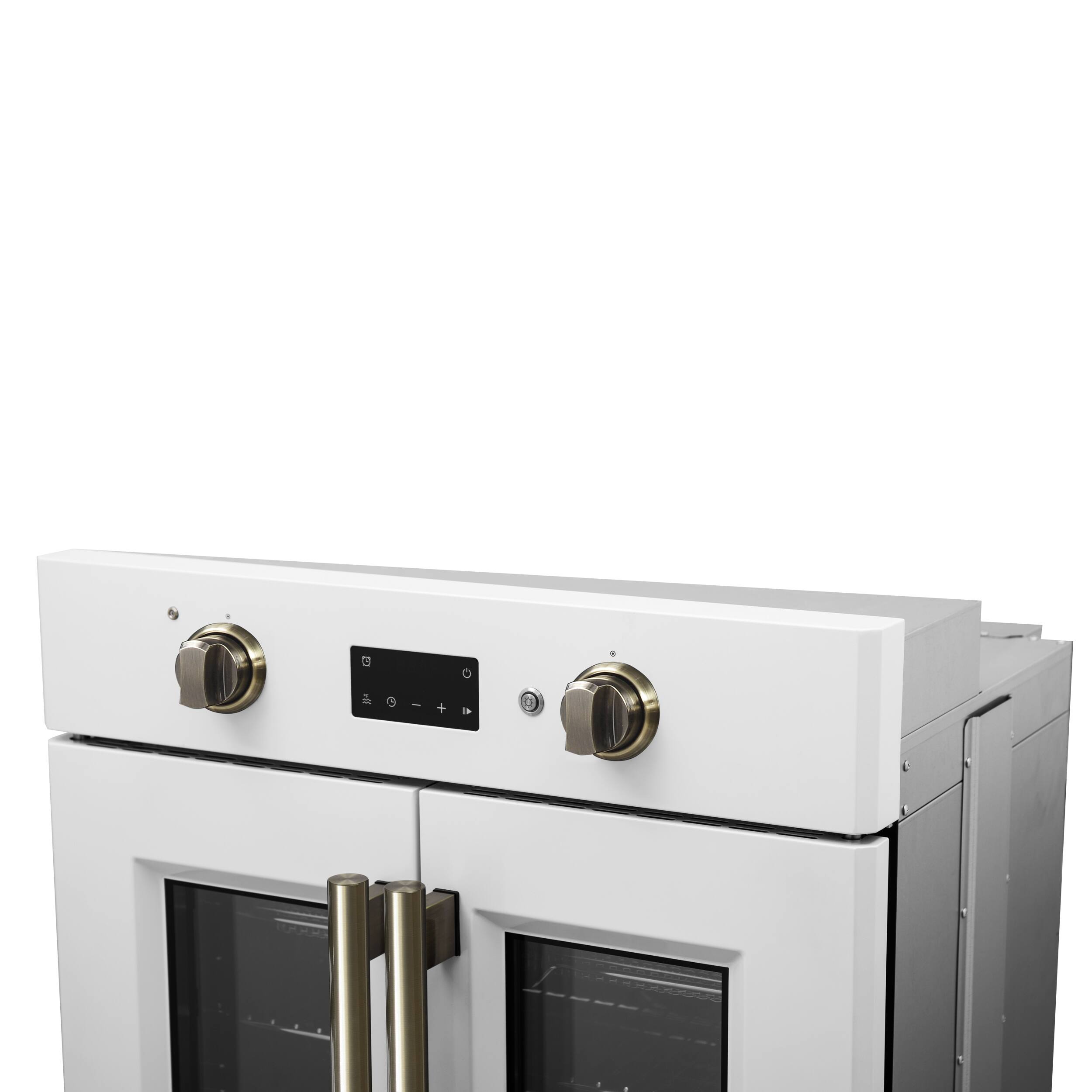 Alt View 4. Forno Appliances - Asti 3.68 Cu. Ft. Electric True Convection Wall Oven with French Doors - White.