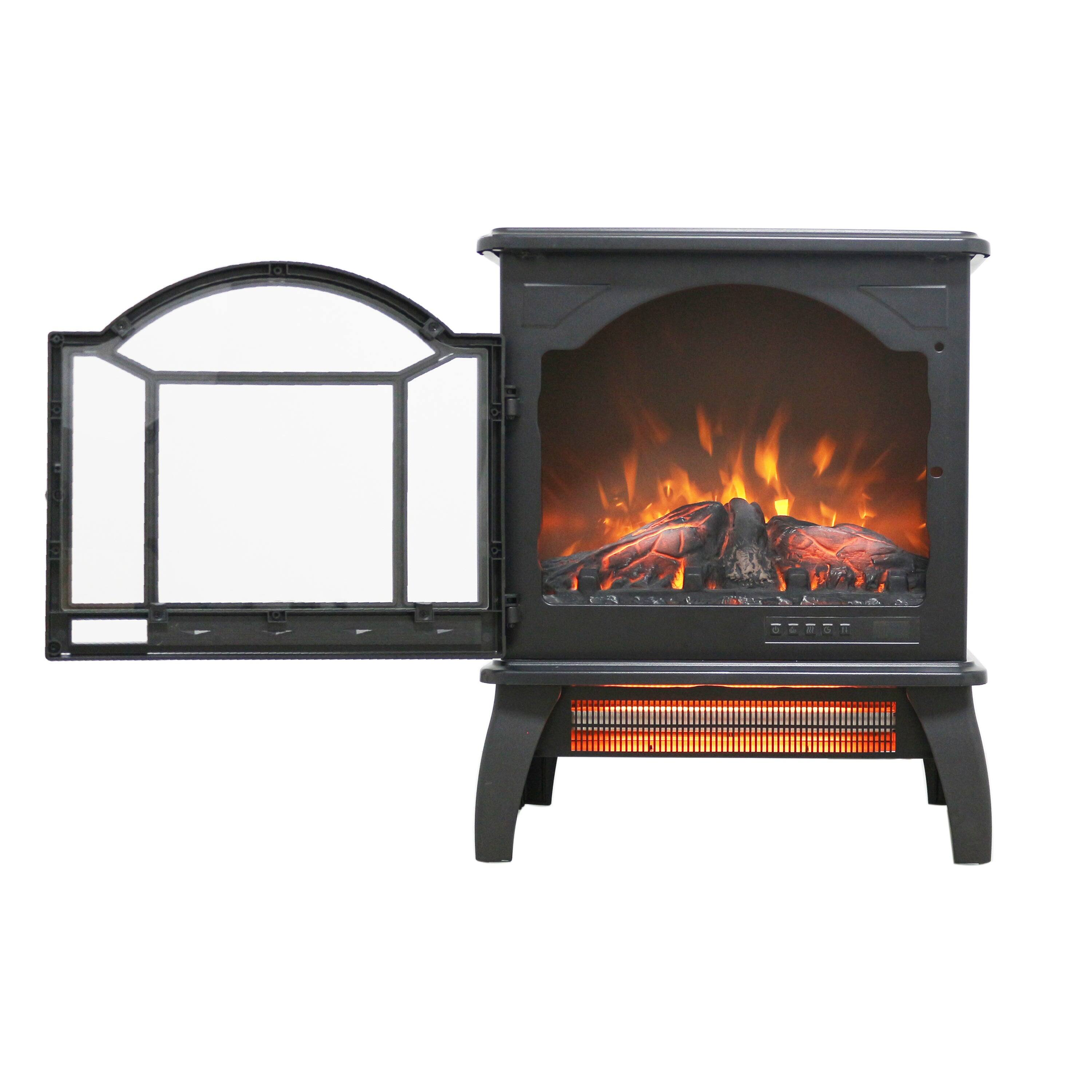 Alt View 7. Boyel Living - 17.52 in. Freestanding Electric Fireplace Stove Heater with Automatic Shut off and Remote Control - Black.