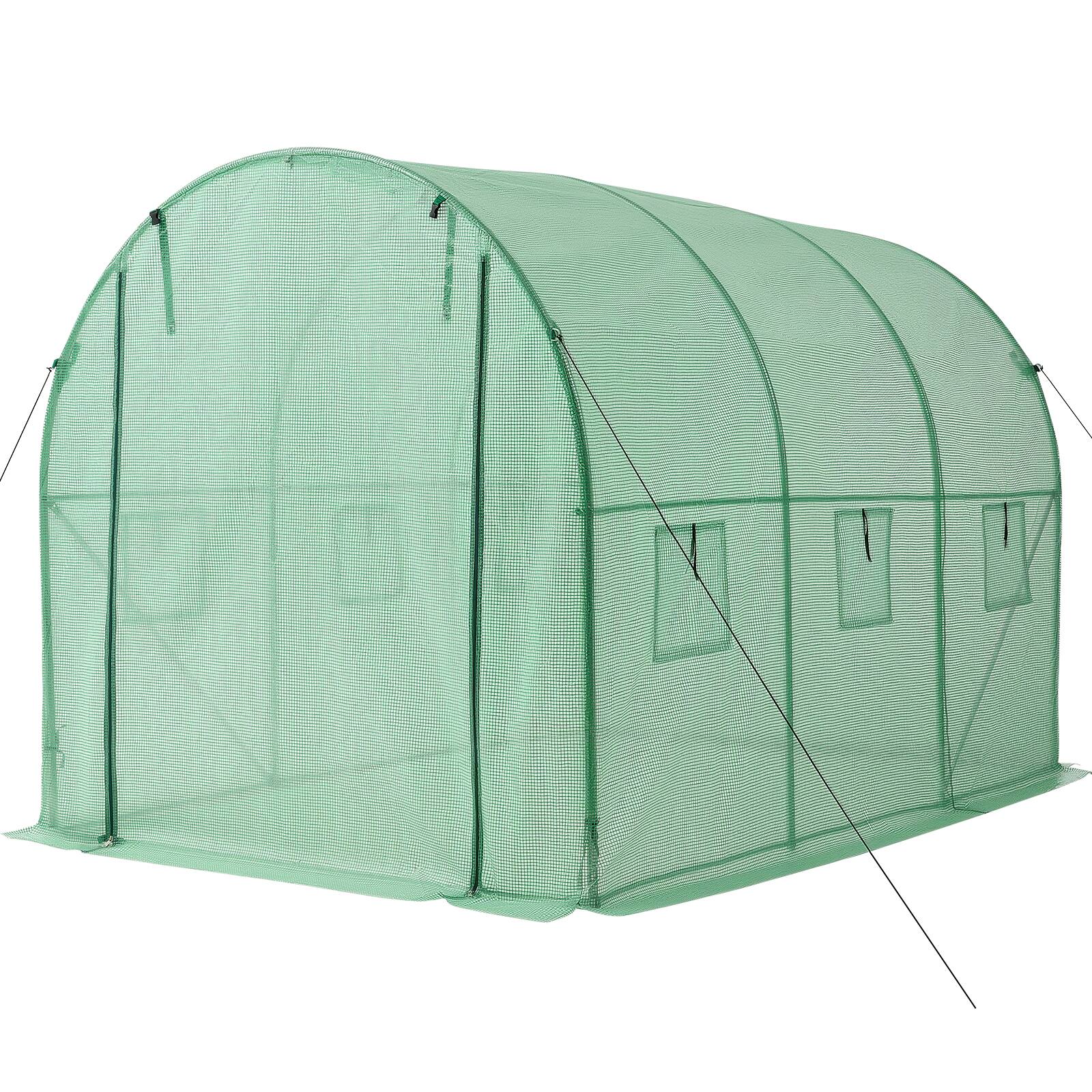 Alt View 5. VEVOR - Walk-in Tunnel Greenhouse, 10 x 7 x 7 ft Hoop House Greenhouse Tunnel with Watering System, Plant Hot House - Green.