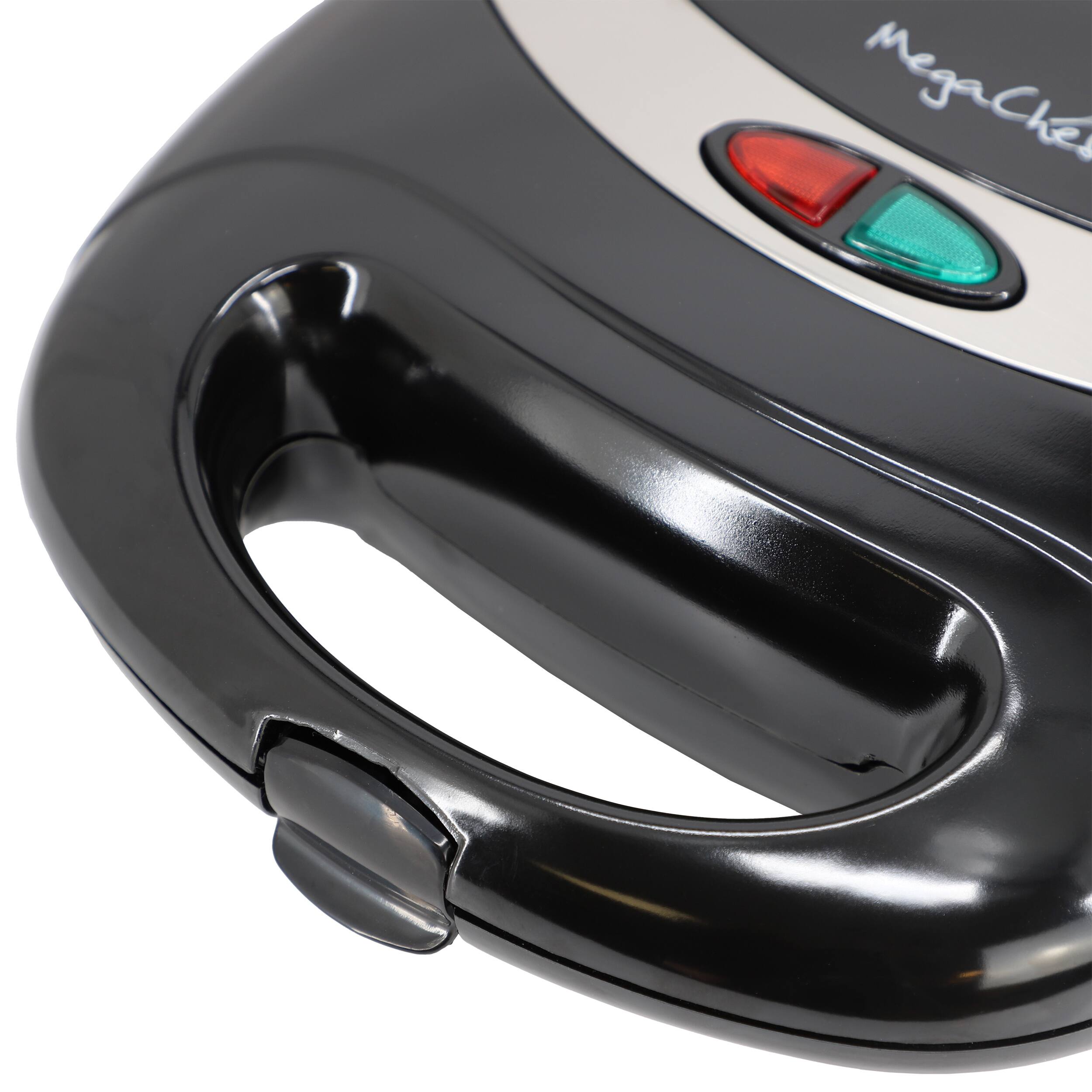 Alt View 5. MegaChef - MegaChef Electric Compact Aluminum Nonstick Sandwich Maker in Black - Black.