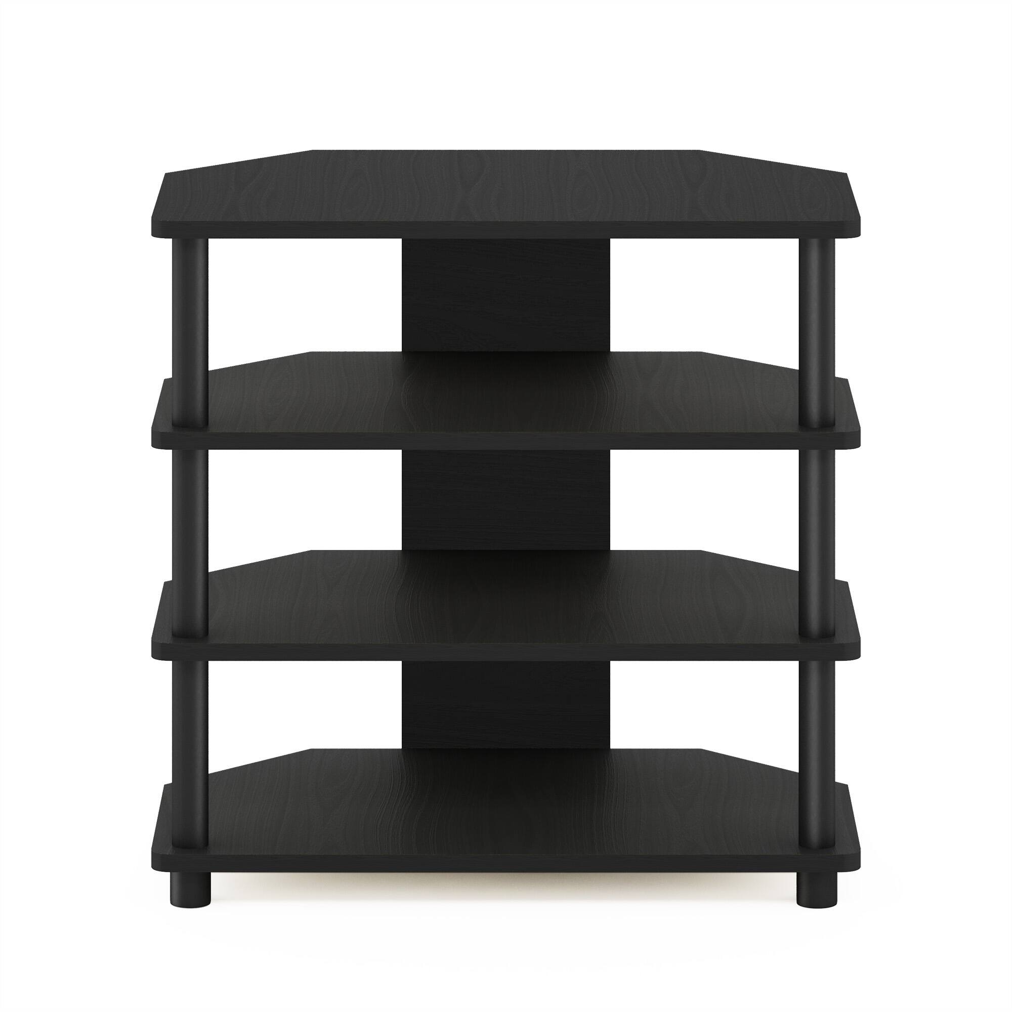 Alt View 2. Furinno - Econ Easy Assembly 4-Tier Petite TV Stand - Blackwood/Black.