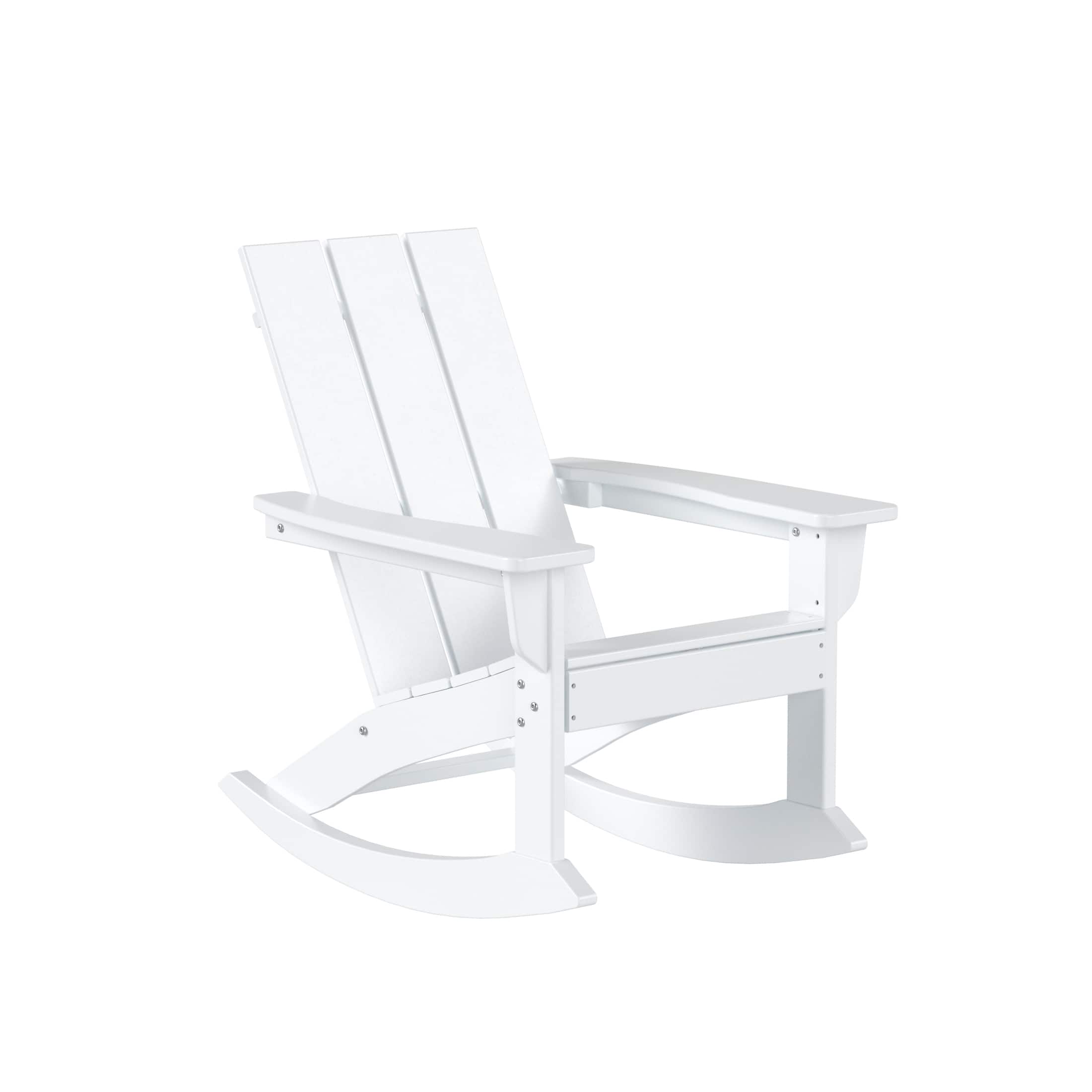 WestinTrends - Ashore Outdoor Patio Modern Adirondack Rocking Chair - White