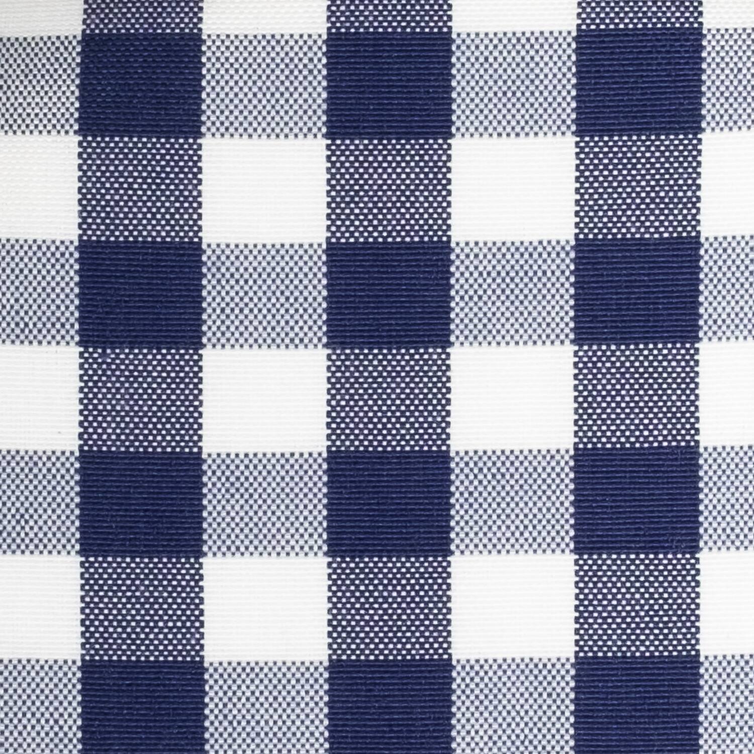 Alt View 1. Sweet Home Collection - Checkered Buffalo Check U Shaped Memory Foam 17" x 16" Chair Cushions, 4-Pack - Navy/White.