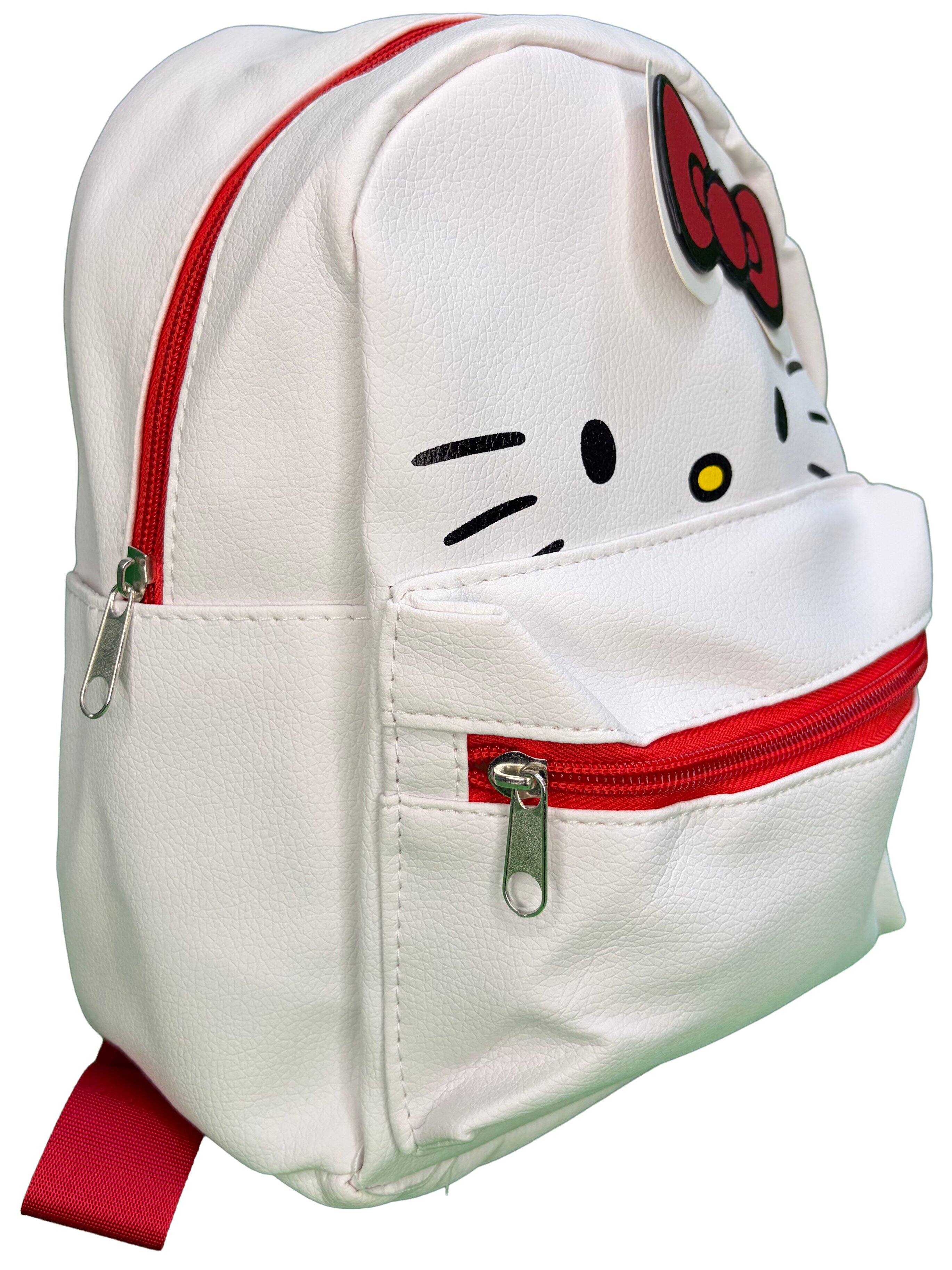 Alt View 2. UPD - Hello Kitty 10" White Faux Leather Mini Backpack with small Front Pocket - Multicolored.