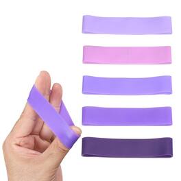 Unique Bargains - Finger Resistance Bands, 5 Level Finger Grip Strengthener Grip Forearm Thumb Exerciser 5pcs & 5-40 Lb - For Injury Rehab - Purple Series
