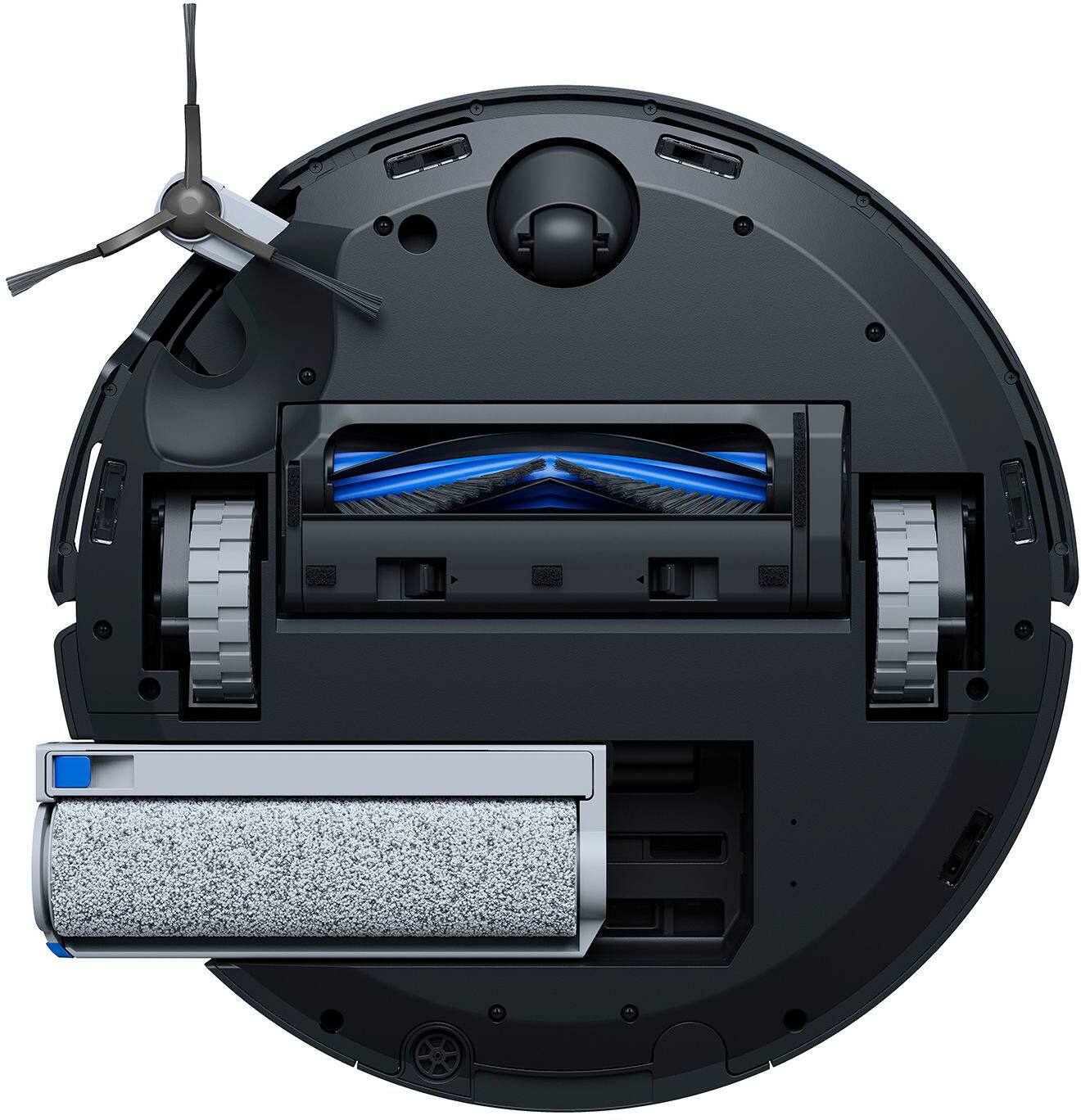 Left. ECOVACS Robotics - X8 PRO OMNI Robot Vacuum and Instant Self-Washing Roller Mop plus Auto-Cleaning Station - Black.