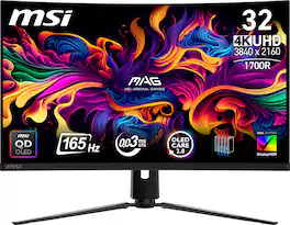 MSI - MAG 321CUP QD-OLED 32" 3840x2160 (DQHD) Curved OLED Quantum Dot Monitor 165Hz 0.03ms(GTG) HDR400 Type-C DisplayPort HDMI - Black