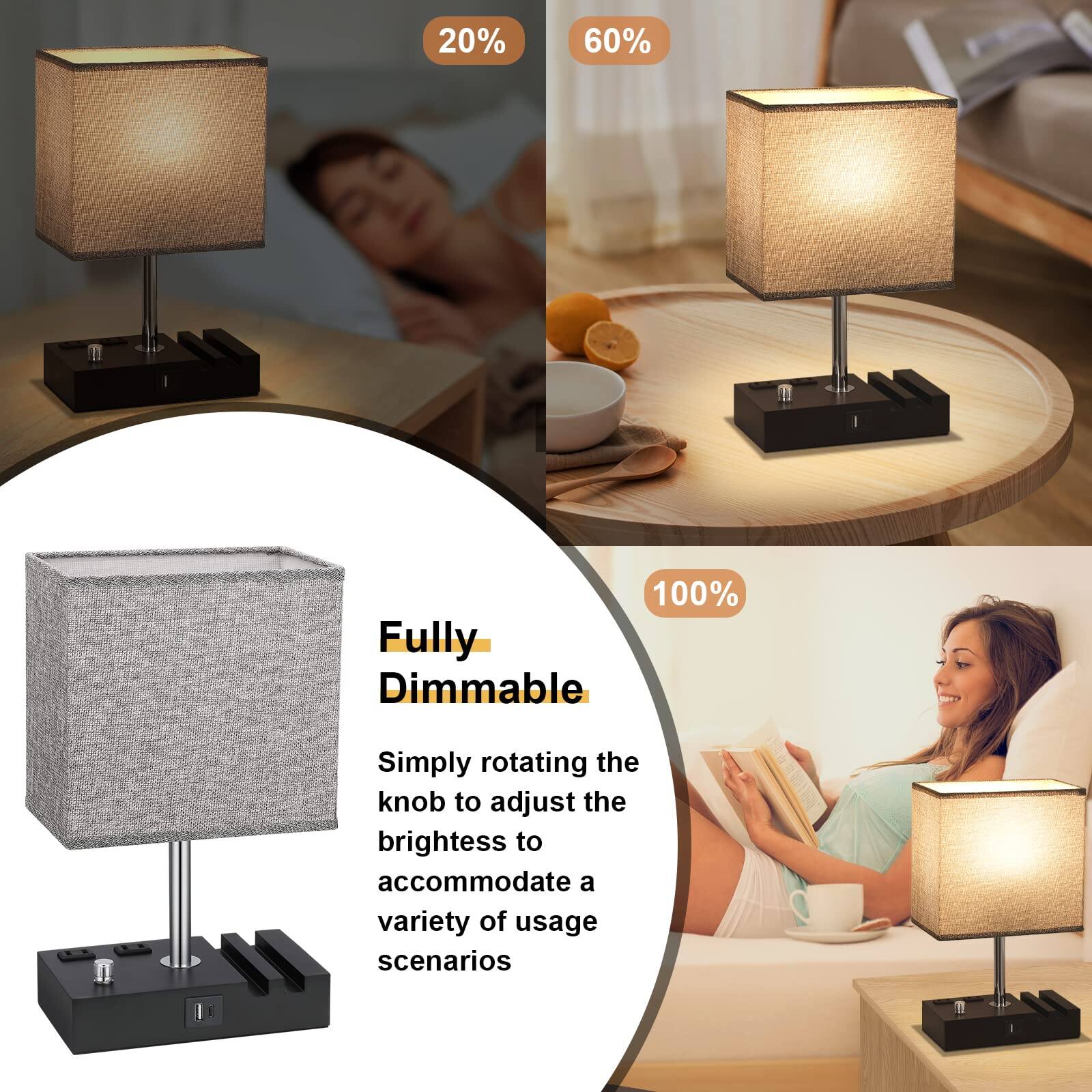 20% 60% 100% Fully Dimmable  
Simply rotating the knob to adjust the brightness to accommodate a variety of usage scenarios