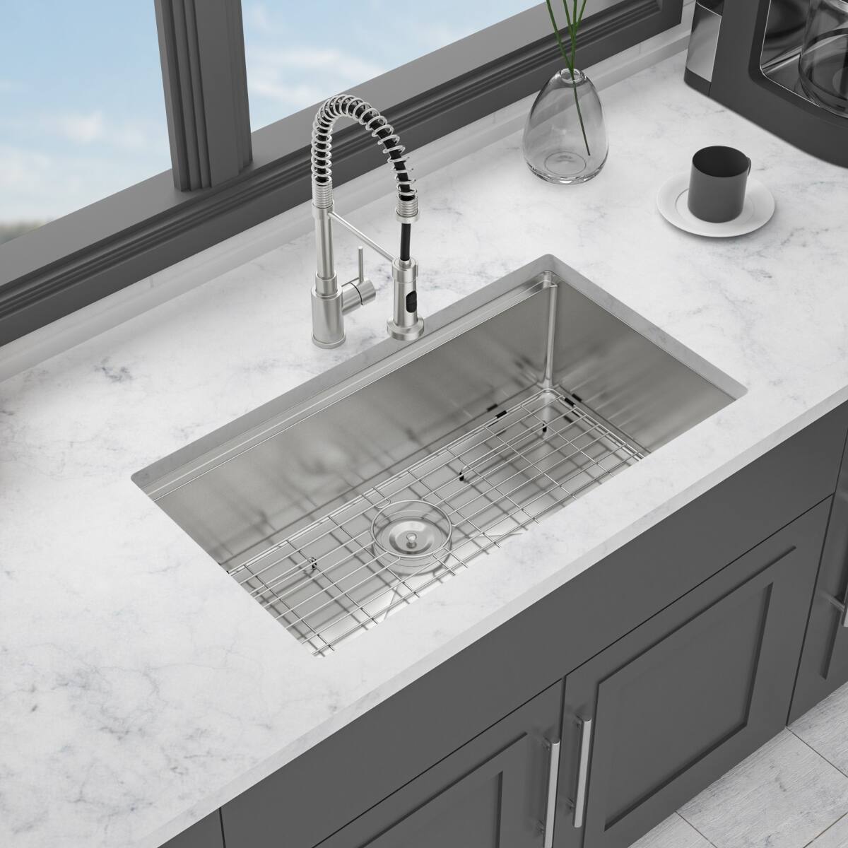 Ropilly Undermount Workstation Kitchen Sink, 30 x 18 Inch Stainless ...