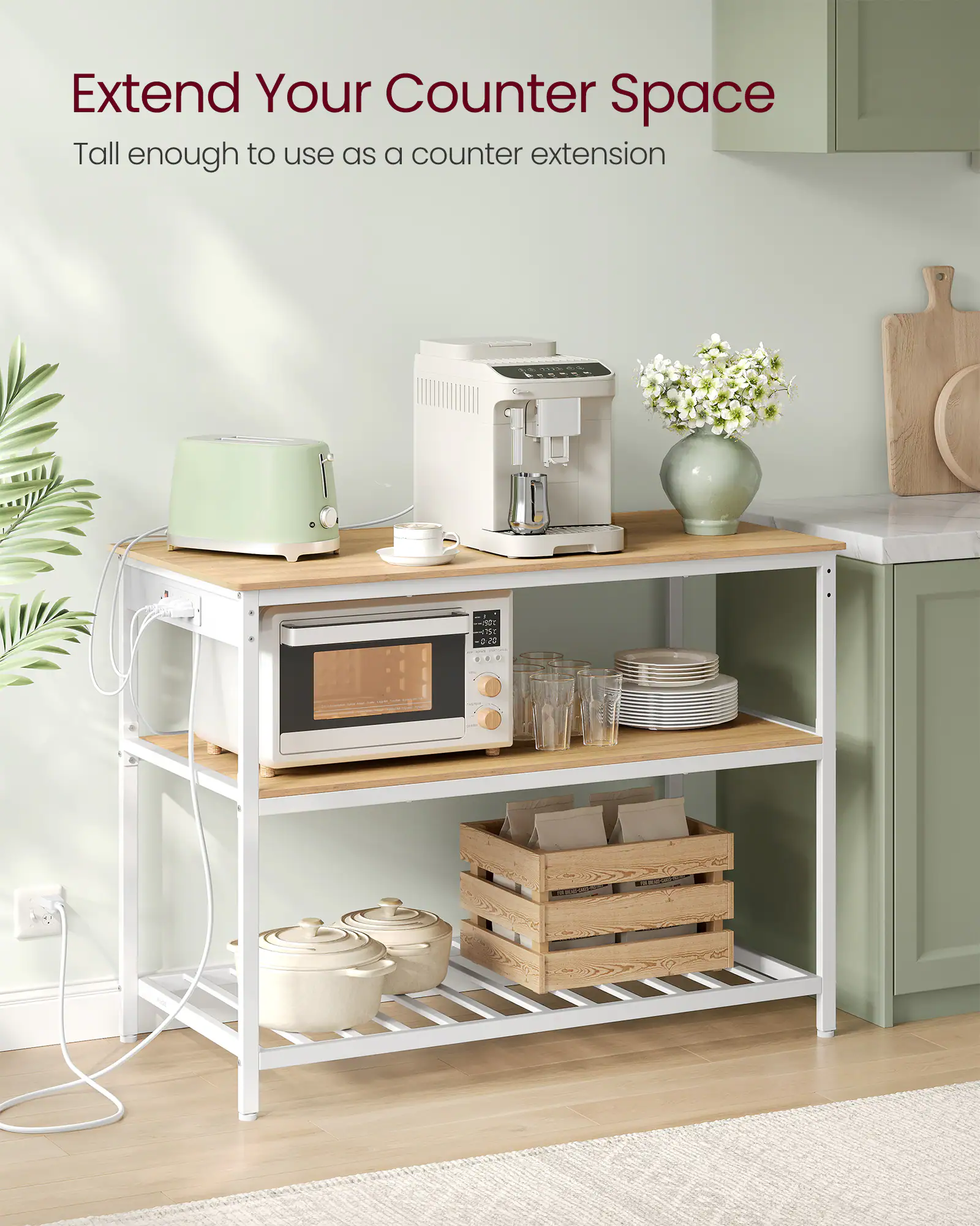 Extend Your Counter Space  
Tall enough to use as a counter extension
