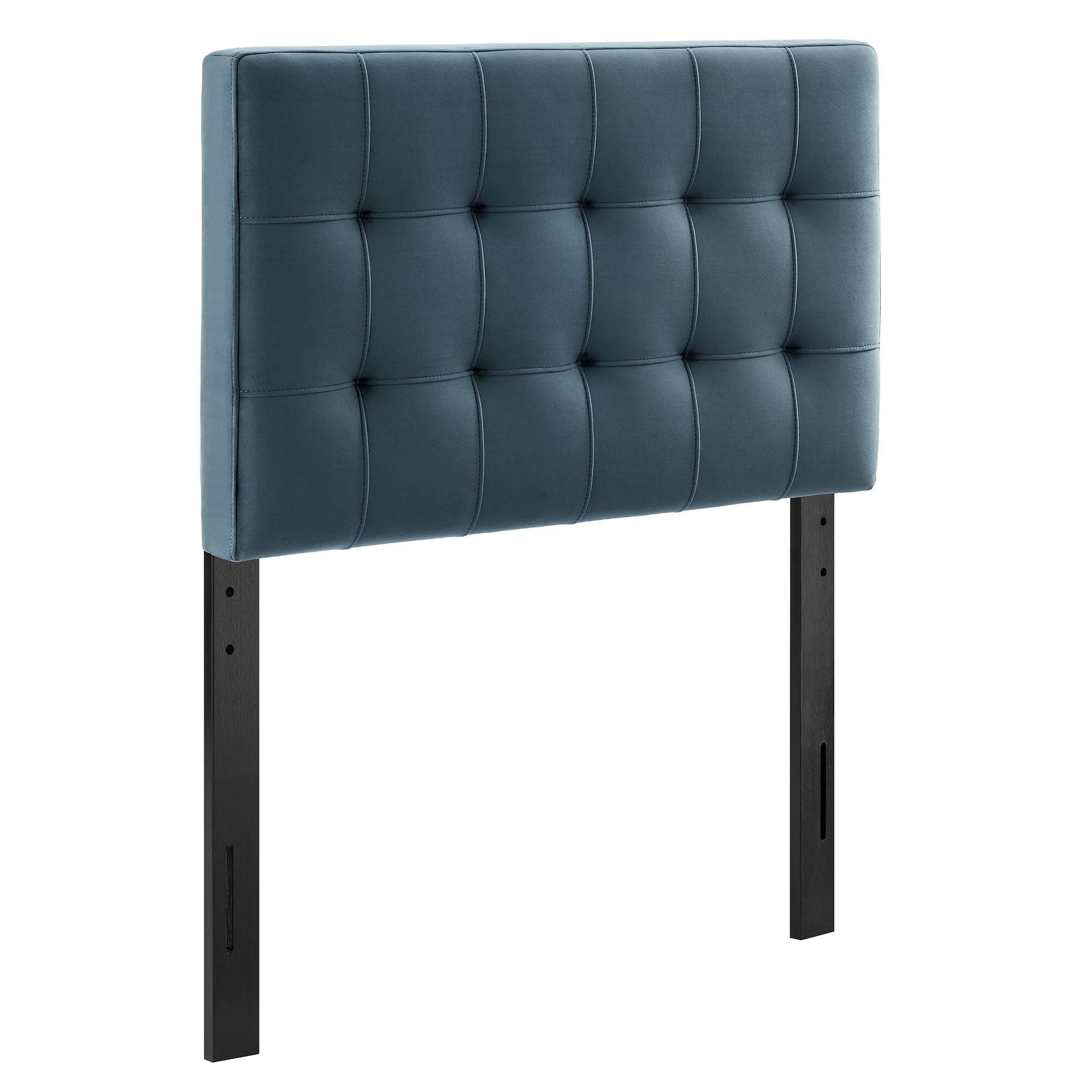 Angle. Modway - Lily Biscuit Tufted Performance Velvet Headboard by Modway - Cadet Blue.
