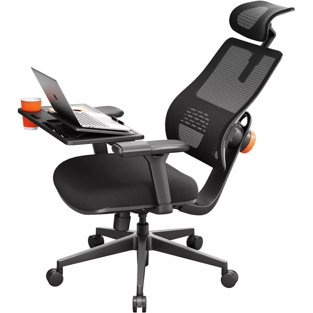 Front. Newtral - Ergonomic Office Chair with Auto-Following Mesh Backrest, Adaptive Lumbar Support, Height-Adjustable Backrest - Black.