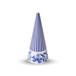 Spode - Blue Italian Cone Shaped Topiary - Blue White 8 Inch - Blue and White